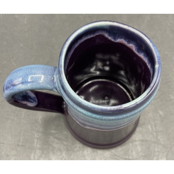 Michie Tavern 1784 Blue Purple Drip Glazed Beer Stein Mug by Grey Fox Pottery - Picture 3 of 7